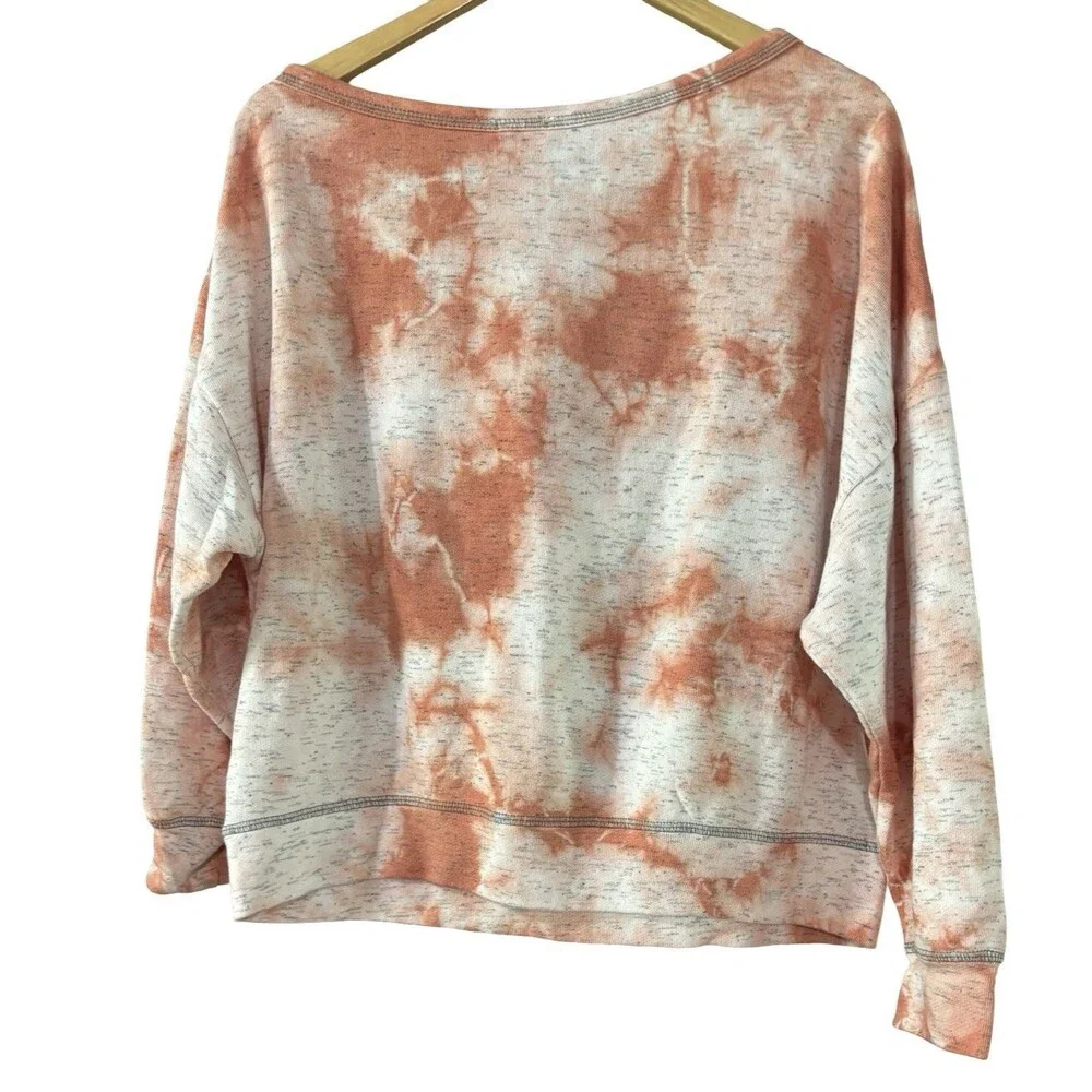 Free People Movement Orange Tie Dye Oversized Sweatshirt Top Women’s Size Small